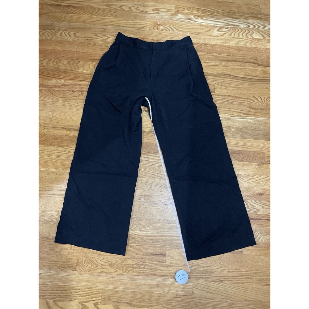 Women’s Zara Wide Leg Light Pants Size L Large Inseam 29.5” Black
